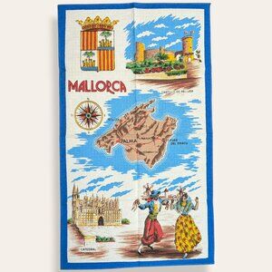 Vintage Mallorca Cotton Souvenir Tea Towel